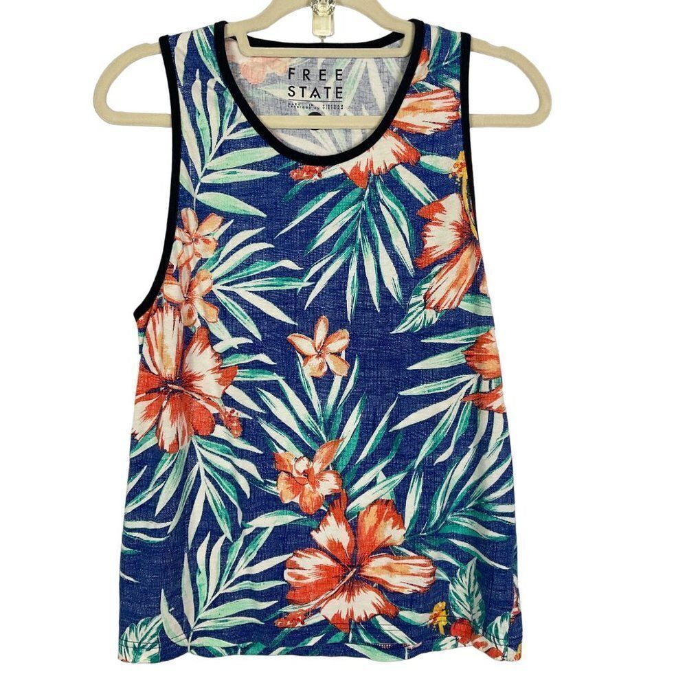 Free State Floral Print Tank Top, Men's XS, 100% cotton